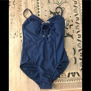 Navy one piece bathing suit. Brand new.